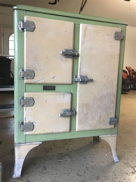 metal ice box restoration|antique ice box hardware.